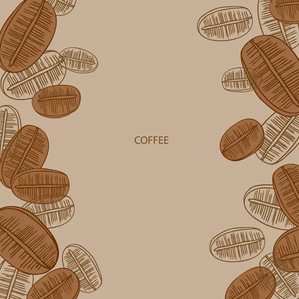 用咖啡做模板 用咖啡色的颗粒做衬托 一组手绘咖啡豆的图解 印刷品 文字背景 设计元素 — 图库矢量图片