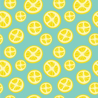 Citrus meyveleri dilimlenmiş, dikişsiz desen. Limon, bergamot, ambalaj, tekstil, baskı, şablon ve kartla tekrar ediyorum. Süslü bir el çizimi. Vektör illüstrasyonu