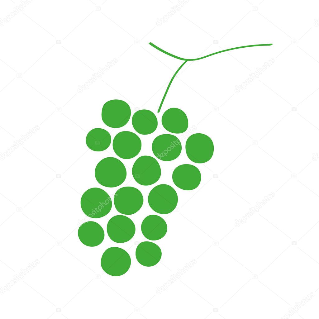 Grape sketch logo vector. Hand drawn illustration with silhouette bunch of Grapevine berries. Food, dry raisins, healthy food, dessert, vineyard, harvest fruit. For label, icon, card, print, wrapping