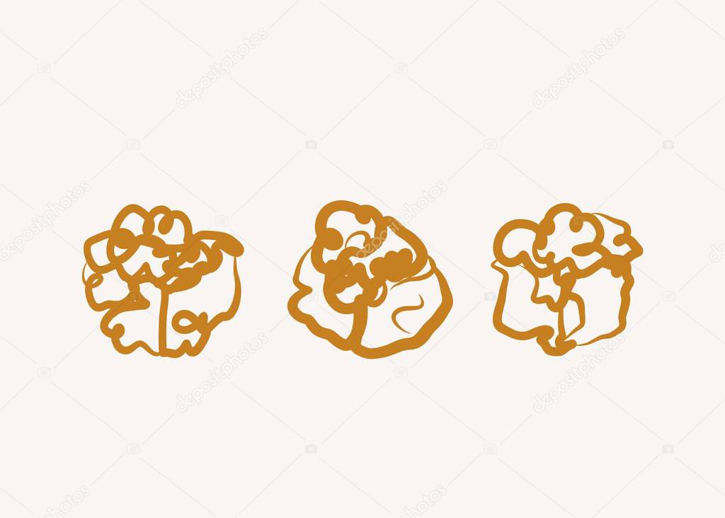 Kozinaki or Gozinaki Georgian sweets sketch on isolated background. Hand drawn traditional nut dessert, oriental cuisine, bakery. Abstract food graphics for design label, card, print, logo, wrapping