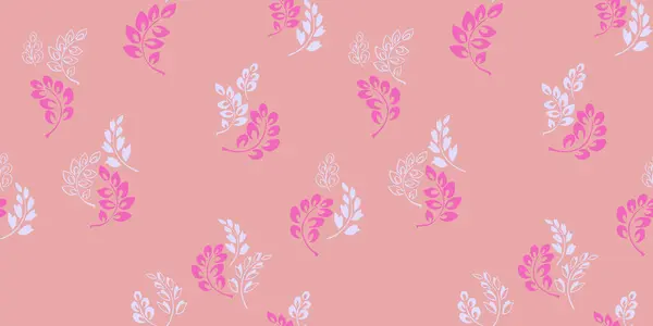 Pembe arka planda elle çizilmiş ince dallarla kusursuz bir desen. Kağıt, kapak, kumaş, iç dekorasyon, tekstil, duvar kağıdı, yüzey tasarımı, moda için vektör tasarımı süsü