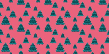 Vektör el, Noel ağaçlarını kusursuz bir şekilde çizdi. Güzel bir Noel geçmişi var. Tasarım, kumaş, tekstil, moda, baskı, yüzey tasarımı, kağıt, kapak, iç dekorasyon için şablon
