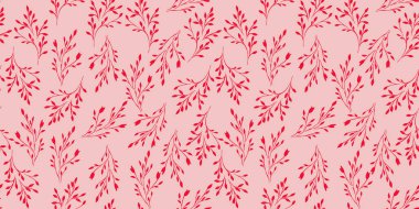 Kusursuz desenli, soyut, nazikçe, basit dallarla. Vektör el çizildi. Tasarım, moda, tekstil, yüzey tasarımı, kağıt, kapak, kumaş, iç dekorasyon, duvar kağıdı için şablon