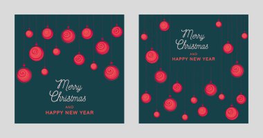 Tatil seti, kış, Noel, yılbaşı kartları ve Noel baloları. Baskı, poster, şirket daveti, tebrik kartı temsilcileri.