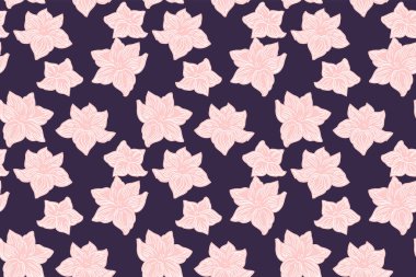 Dekoratif vektör eliyle basit çiçekler çizilmiş soyut, sevimli, pürüzsüz desen. Yaratıcı stilize edilmiş çiçek deseni. Tekstil, kumaş, duvar kağıdı, yüzey tasarımı, moda için tasarım