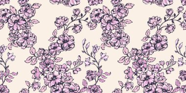 Çiçek desenleri çok güzel. Vektör el çizimi sanatsal, klasik, retro çiçekli arka plan. Yaratıcı çiçek desenli goblen baskısı. Tasarım, tekstil, moda, yüzey tasarımı, kumaş, iç dekorasyon, duvar kağıdı şablonu,