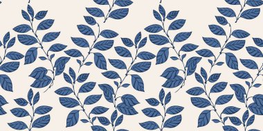 Vektör eli çizilmiş yaprağın sapı pürüzsüzdür. Sanatsal, soyut, basit dallar. Retro zarif botanik baskısı. Tasarım, tekstil, moda, baskı, yüzey tasarımı, kumaş, duvar kağıdı şablonu