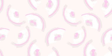 Abstract, monotone, pastel, seamless organic  geometric pattern. Vector hand drawn large shape semicircle with textured spots. Template for textile, fashion, print, surface design, fabric, interior decor, wallpaper