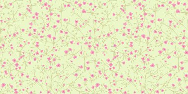 Parlak yaz minik çiçekler ve dallar pürüzsüz desen. Küçük, şirin çiçek desenli baskı. Vektör el çizimi. Moda, kumaş ve tekstil için tasarım.