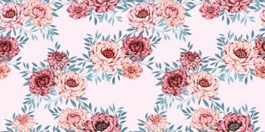 Sanatsal soyut çiçekler açar ve beyaz arkaplanda desenler bırakır. Vektör el çizimi illüstrasyon. Nazikçe şekillendirilmiş şakayıklar, yıldız çiçekleri, kasımpatı baskısı. Dizaynlar için kolaj