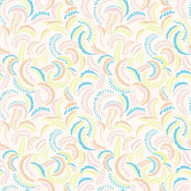 Küçük şekilli renkli düz dallar noktalar, damlalar, noktasız desenler. Soyut dokulu sapları olan basit bir çiçek desenli arkaplan. Vektör el çizimi. Tasarım için kolaj