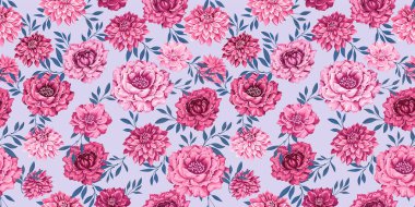 Çiçekli süslü çayırlarda kusursuz desenler. Soyut, sanatsal çiçekler ve küçük yapraklar. Çiçekli duvar halısı. Vektör el çizimi çizimi. Tasarımlar, tekstil, kumaş şablonu