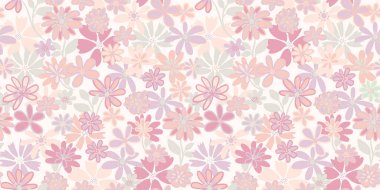Pastel 'in yaratıcı, harika çiçekleri, arka planda pürüzsüz bir desen. Vektör el çizimi. Soyut dandik çiçek desenli baskı. Tasarımlar için şablon, defter kapağı, çocuksu tekstil, kumaş