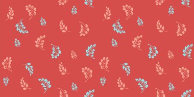 Küçük soyut dalları olan basit, pürüzsüz bir desen. Vektör el çizimi. Renkli turuncu minimalist baskı. Tasarım, kumaş, çocuk tekstil şablonu,