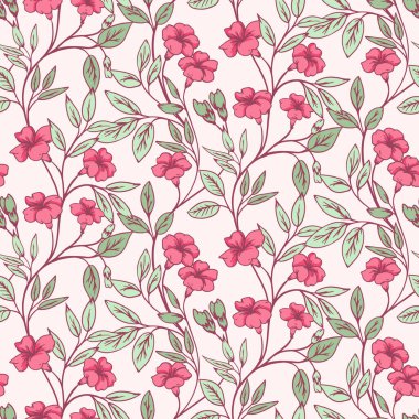 Yabani çiçekli, yapraklı, filizsiz desenli soyut sanatsal dallar. Yaratıcı çiçek sapları desenli bir şekilde birbirine dolanmış. Vektör el çizildi. Tasarımlar için şablon