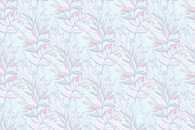 Pastel 'in yaratıcı çiçekleri çağdaş, pürüzsüz desenler oluşturuyor. Benzersiz dalları, yaprakları ve yaprakları olan soyut sanatsal orman deseni. Vektör el çizimi. Kumaş, kapak, tekstil, moda tasarımları