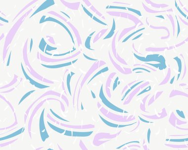 Soyut organik şekilli pastel minimalist kusursuz desen. Vektör el, kalın kıvrımlı şekiller, dalgalı çizgiler ve damlalar çizdi. Çağdaş baskı. Düz dinamik geometrik süs