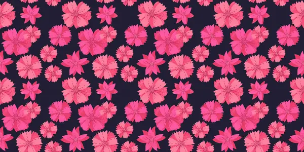 Soyut egzotik, pürüzsüz pembe çiçek deseni. Vektör El stilize papatya çiçeği baskısı çizdi. Tasarım, kumaş ve tekstil için çağdaş süs
