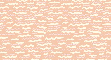 Soyut organik şekilli, bej desenli pastel. Güzel karalama dalgalı çizgiler. Vektör el çizildi. Tasarımlar için minimalist arkaplan süsü, çocuk tekstil, kapak