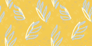 Eşsiz soyut organik şekiller kusursuz desenler. Vektör sarı arka plan. El çizimi, yaratıcı form baskısı. Çağdaş minimalist süs.