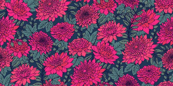 Renkli çiçeksiz çiçek desenleri. Soyut sanatsal çiçekler ve yapraklı şakayık desenleri. Vektör çizimi. Tasarım, kumaş, tekstil ve moda için doğa süsü.