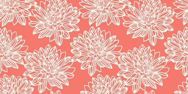 Minimalist, pürüzsüz çiçek deseni ve turuncu arka planda geniş, ayrıntılı çizgili çiçekler. Modern tekstil, ambalaj, duvar kağıdı ve ev dekorasyonu için mükemmel..
