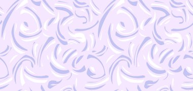 Soyut organik şekiller kusursuz desenler. Vektör el kalın kıvrımlı şekiller ve dalgalı çizgiler çizdi. Pastel menekşe arkaplanda çağdaş minimalist baskı. Sade geometrik süs