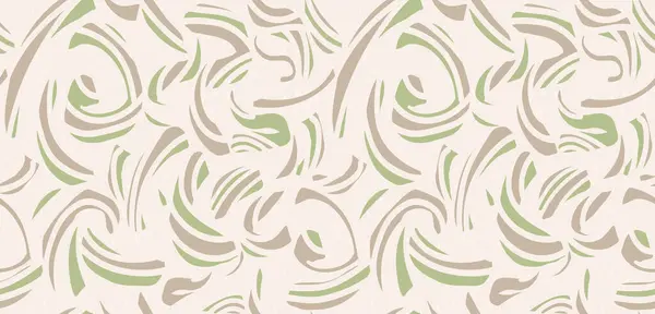 Soyut organik şekilli, bej desenli pastel. Vektör el kalın kıvrımlı şekiller ve dalgalı çizgiler çizdi. Çağdaş minimalist baskı. Düz dinamik geometrik süs