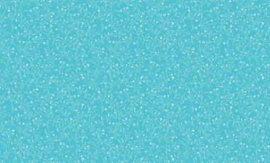 Kusursuz desenli soyut çiçek sapları ve parlak mavi arka planda küçük yapraklar. Yumuşak detaylar zarif, sofistike bir görünüm, mükemmel tasarımlar, tekstil için baskı, kırtasiye