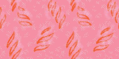 Soyut çizimler, organik şekiller ve noktalar, noktalar, pembe arka planda pürüzsüz desenler. Vektör el fırça darbeleri benzersiz biçimlerde iz bırakır. Çağdaş minimalist süs.