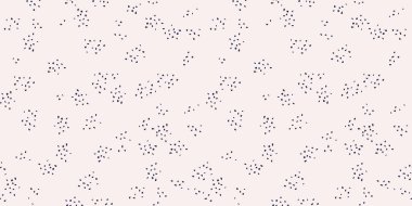 Siyah-beyaz Polka noktaları süsü. Düz minimalist, kusursuz desenli soyut şekilli rastgele noktalar, noktalar, kar taneleri. Vektör el çizimi çizimi.