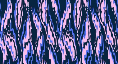 El yapımı soyut dinamik organik şekiller kusursuz desenler. Eşsiz desen süslemesi olan pembe ve mavi vektör arkaplan. Çağdaş baskı.