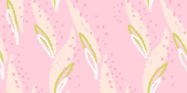 Vektör El soyut organik şekiller çizmiş. Benzersiz büyük formlar. Pastel pembe arka plan. Çağdaş minimalist süs