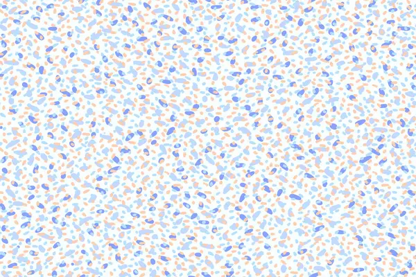Lekesiz bir şekilde boyanmış. Vektör el küçük soyut şekiller çizdi noktalar, damlalar, noktalar, kar taneleri baskısı. Çağdaş süs. Düz pastel mavi arkaplan