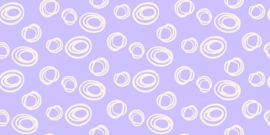 Soyut el çizimleriyle kusursuz bir vektör deseni. Mor arkaplan ve menekşe renginde daireler çizilmiş. Modern, cesur ve şık tasarım, tekstil, duvar kağıtları, markalaşma ve yaratıcı projeler için mükemmel.