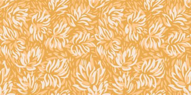 Sarılı ve hardal tonlu dinamik soyut çiçek şekilleri içeren kusursuz desenler. Baskı tasarımı tekstil, ambalaj kağıdı, duvar kağıtları ve çağdaş dekoratif projeler için mükemmel.