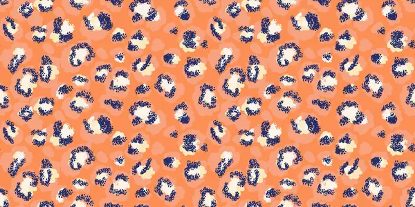Parlak leopar desenli, turuncu ve beyaz gölgeli parlak turuncu arkaplanlı soyut lekeler. Cesur, modern tasarım hayvan baskısı moda, tekstil ve dijital alan için mükemmel.