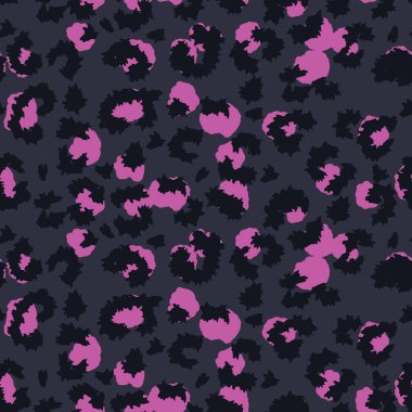 Zarif bir leopar desenli, mükemmel bir vektör deseni. Pembe merkezli koyu siyah noktalar karanlık bir arka planda oyuncu ve göz alıcı bir hayvan tasarımı yaratır.