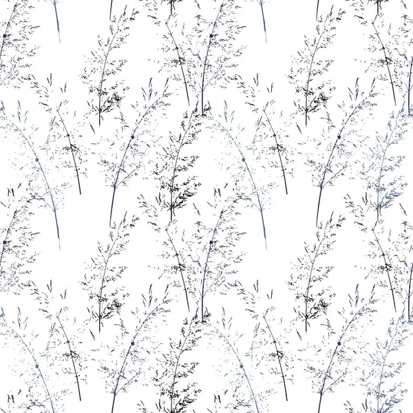 Beyaz arka planda siyah ve deniz tonlarında narin yabani ot siluetleri içeren kusursuz bir vektör deseni. Modern kumaş baskıları, duvar kağıtları ve kalın yüzey tasarımları için mükemmel.