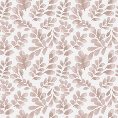 Açık arkaplanda yemyeşil bej yapraklar bulunan kusursuz vektör deseni. Pastel, elle boyanmış yaprak kalın ve ferahlatıcı bir botanik tasarım yaratır. Kumaş, duvar kağıdı ve ambalaj kağıdı için mükemmeldir.