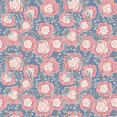 Elle boyanmış çiçek desenli turuncu güller ve soluk turkuaz arka planda yapraklar. Sanatsal suluboya stili, tekstil, ambalaj, düğün davetiyesi, zarif tasarım