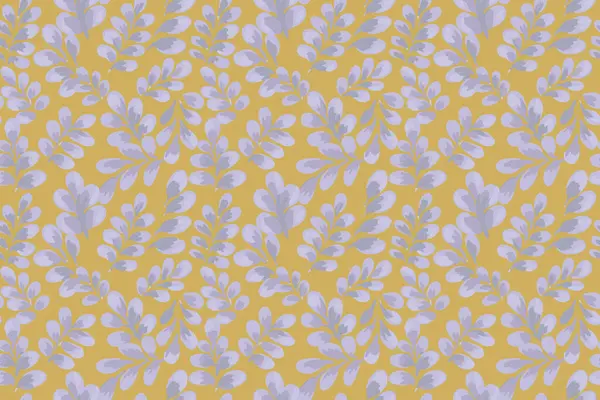 Sönük sarı arka planda sulu boya şeklinde yemyeşil pastel yapraklar içeren kusursuz vektör deseni. Tekstil, ambalaj, duvar kağıtları, markalaşma, dekor, baskılar için botanik tasarımı