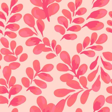 Açık bej arka planda sanatsal turuncu yapraklı kusursuz vektör deseni. Tekstil, ambalaj, duvar kağıtları, baskılar, doğal temalı markalar için tasarım