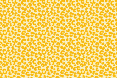 Pürüzsüz vektör leopar desenli, açık arkaplanda koyu sarı noktalar var. Moda, tekstil, ambalaj, modern dijital projeler için moda hayvan derisi tasarımı.
