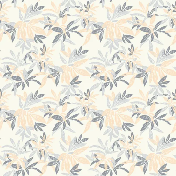 Pastel tonlarında tropikal yapraklarla kusursuz vektör deseni ve hafif arka planda yumuşak. Kumaş, duvar kağıdı, ambalaj, baskılar için doğa süsü