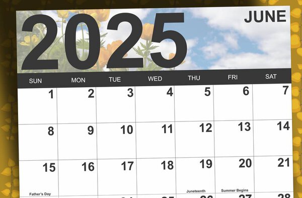 Calendar header for June 2025