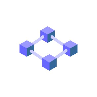 blockchain simgesi seti, blockchain vektörü düz tasarım işareti simgesi ayarla