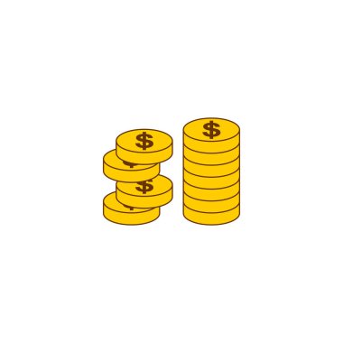 Para para para simgesi seti, para para para vektörü düz tasarım işareti seti