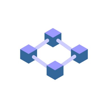 blok zinciri teknolojisi simge vektör işareti sembolü