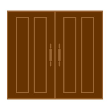 kahverengi kapı simgesi vektör işareti belirle